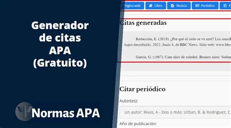 generador formato apa 7|Generador de citas APA gratuito [Versión 2024]